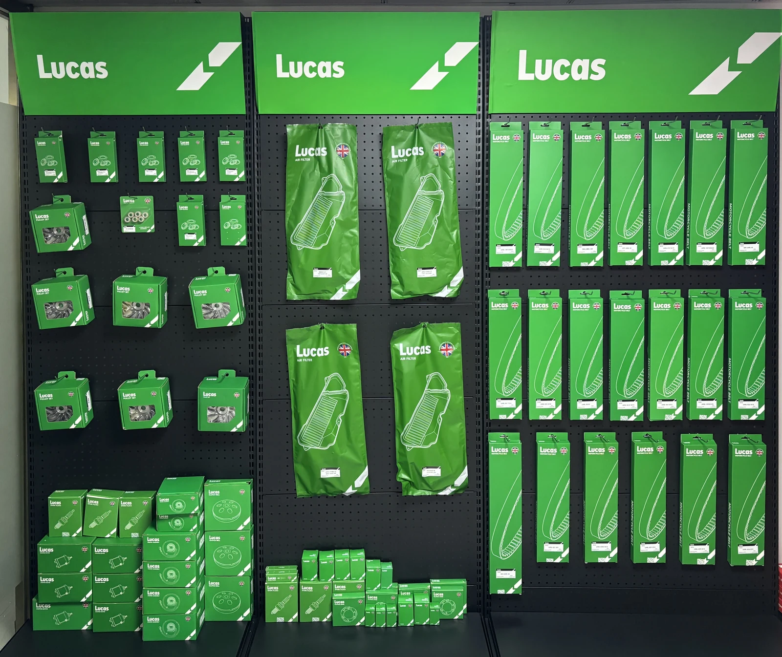 Lucas motorcycle packaging and product range