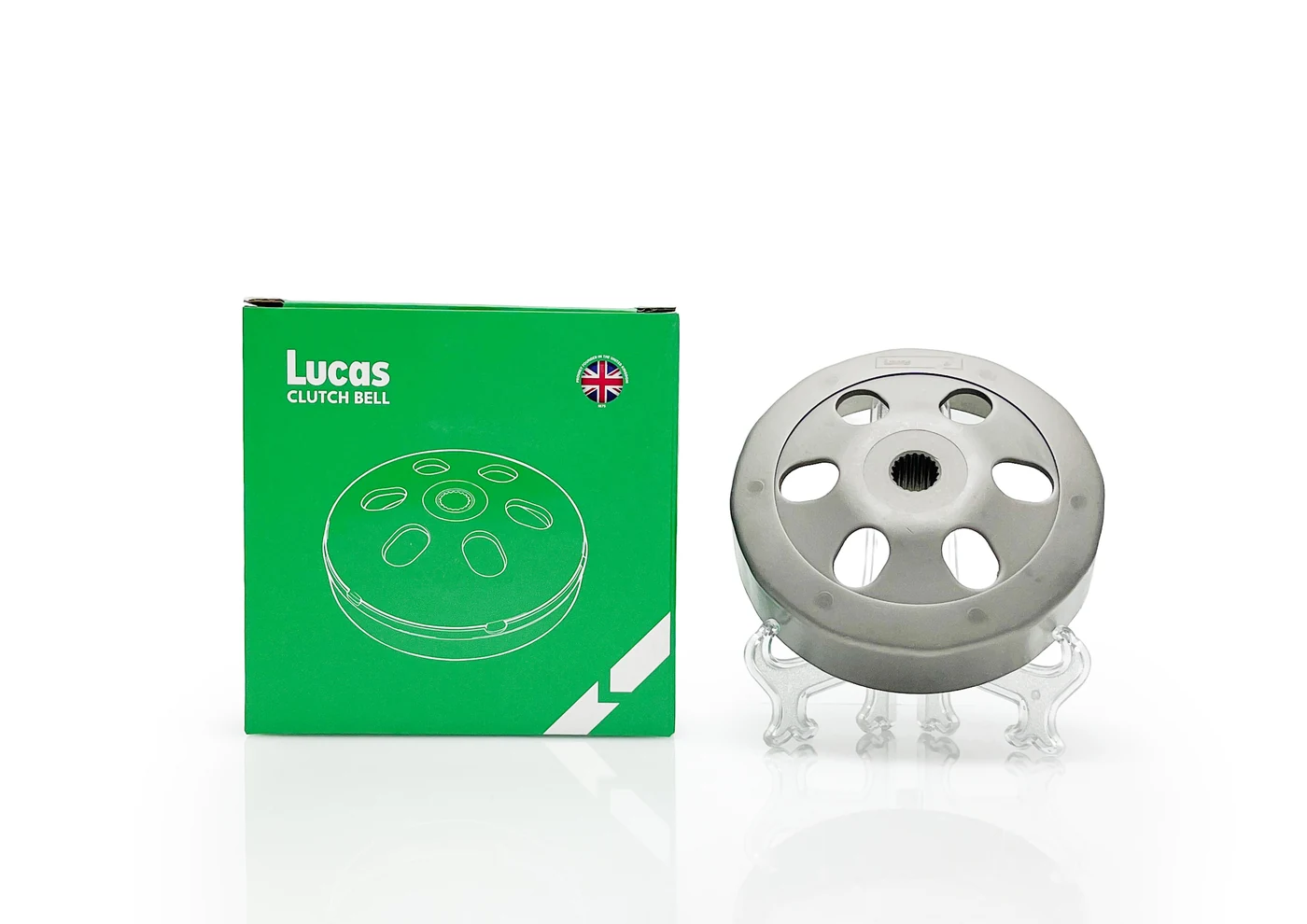 Lucas Clutch Bells with green packaging