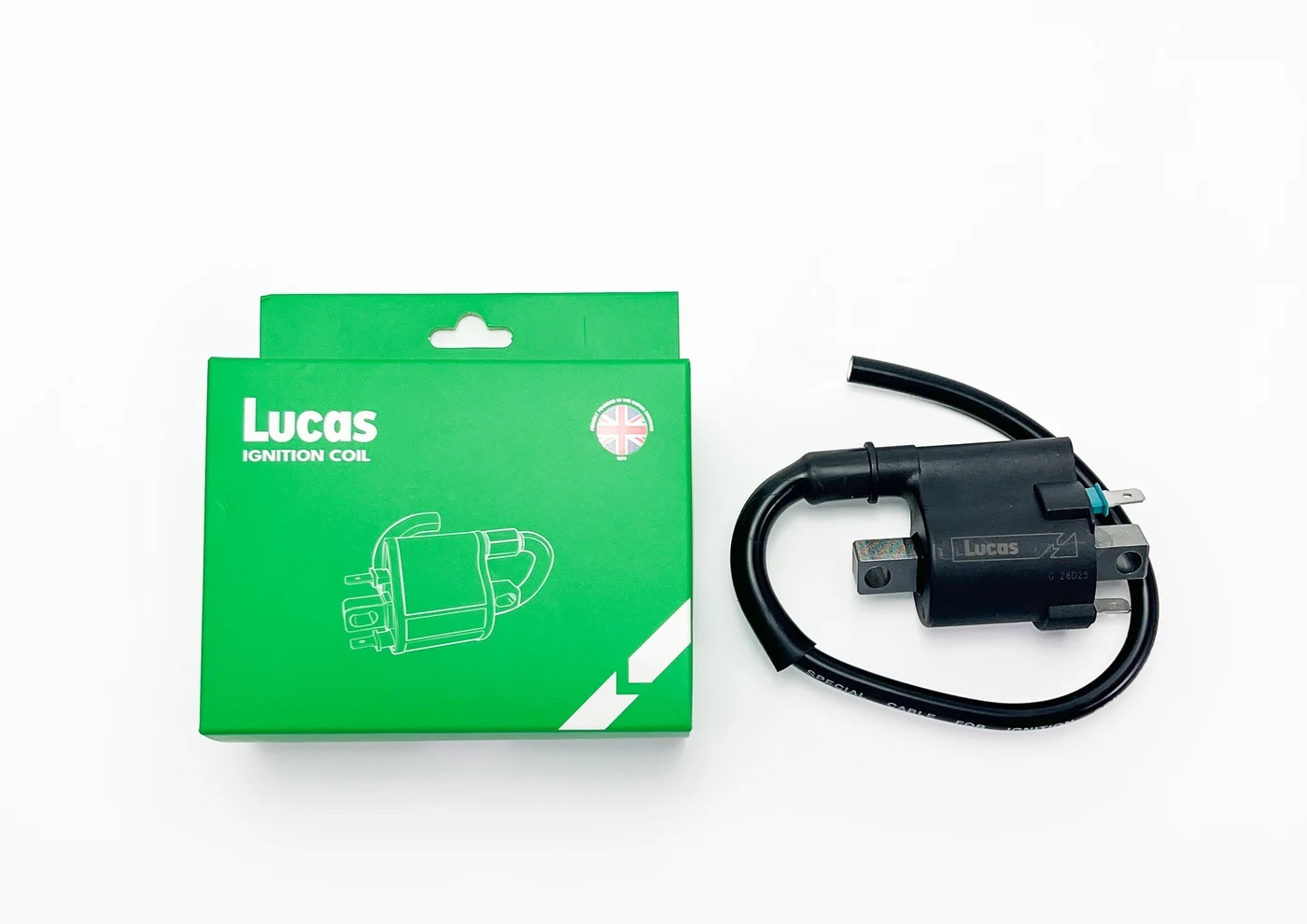 Lucas Ignition Coils with green packaging