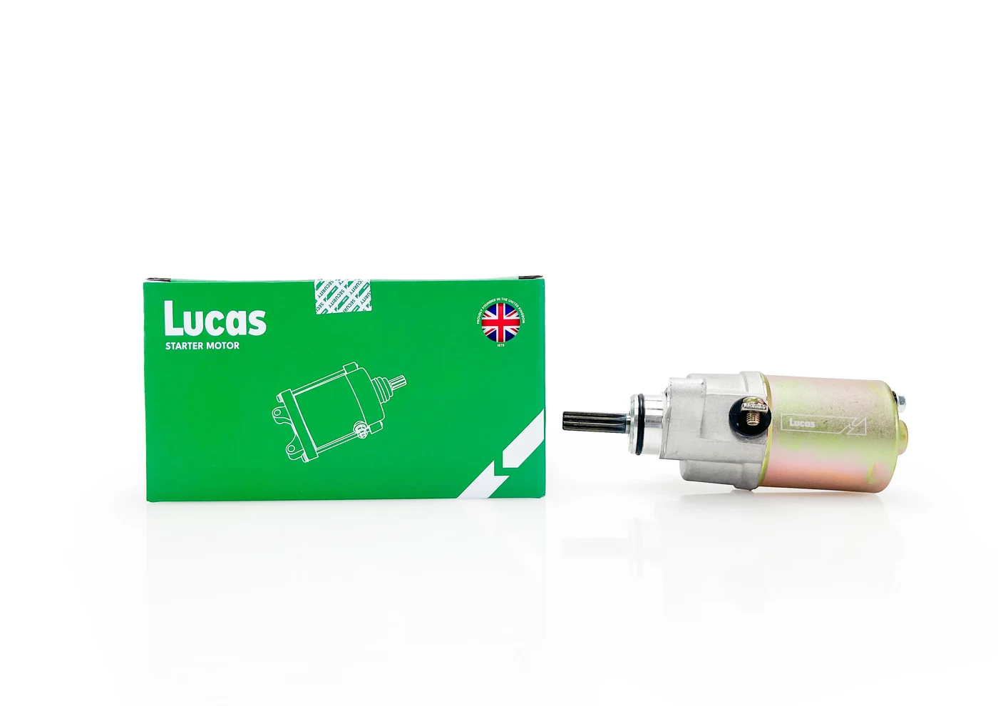 Lucas Starter Motors with green packaging